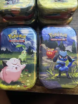Pokemon TCG Ascended Hero Tins Set Zorua Togepi Clefairy Chikorita Riolu - Image 3
