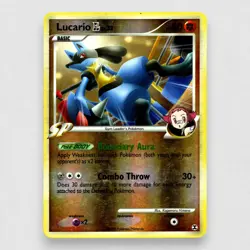 Lucario GL 8/111 Rising Rivals Reverse Holo Rare Pokemon TCG MP - Image 1