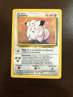 Clefairy 5/102 Holo Rare LP/MP Pokemon TCG WOTC LP/MP - Image 1