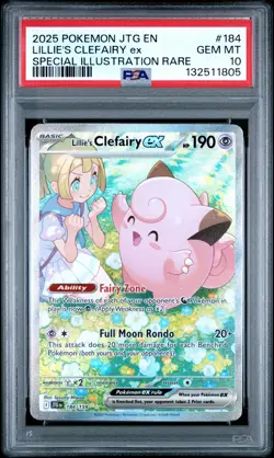 2025 POKEMON JTG EN-JOURNEY TOGETHER #184 LILLIE'S CLEFAIRY EX PSA 10 - Image 1
