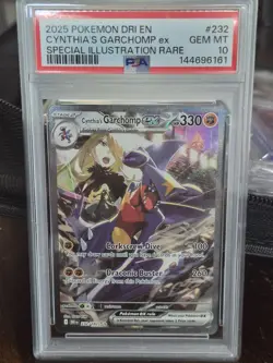 2025 Pokemon DRI EN Cynthia's Garchomp EX SIR 232/182 PSA GEM Mint 10 🔥🔥💎 - Image 1