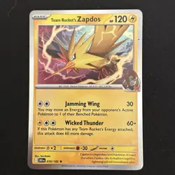 Team Rocket's Zapdos 070/182 Pokemon SV10: Destined Rivals Holo Rare NM - Image 1