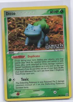 Bulbasaur Ditto 36/113 Delta Species Pokemon STAMPED Reverse Holo Lightly Played - Image 1