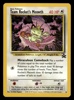 Pokemon TCG WoTC Promo #18/53 Team Rocket's Meowth LP+ - Image 1