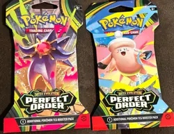 Pokemon TCG Mega Evolution Perfect Order 2 Booster Packs, New / Factory Sealed - Image 1