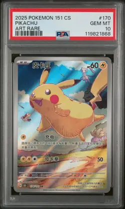 2025 Pokemon 151 Pikachu Art Rare Simplified Chinese #170 PSA 10 - Image 1