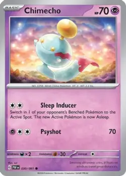 Chimecho - 030/091 - Common - Reverse Holo NM, English Pokemon Paldean Fates - Image 1