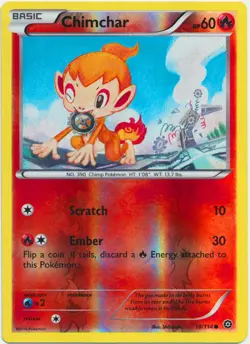Chimchar - 18/114 - Common - Reverse Holo LP, English Pokemon Steam Siege - Image 1