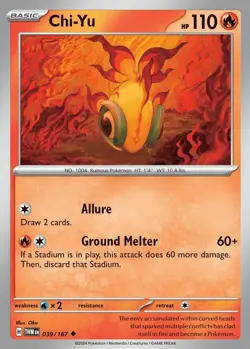 Chi-Yu - 039/167 - Uncommon NM, English Pokemon Twilight Masquerade - Image 1