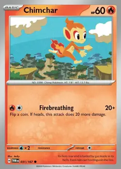 Chimchar - 031/167 - Common NM, English Pokemon Twilight Masquerade - Image 1