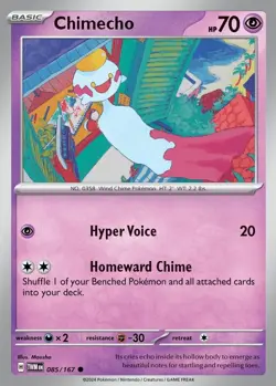 Chimecho - 085/167 - Common NM, English Pokemon Twilight Masquerade - Image 1