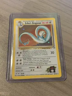 Pokemon Erika’s Dragonair Holo Rare Gym Heroes Unlimited 4/132 HP/Damaged - Image 1