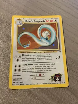 Pokemon Erika’s Dragonair Holo Rare Gym Heroes Unlimited 4/132 HP/Damaged - Image 2