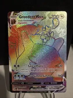 Pokemon Greedent TCG VMAX Fusion Strike Holo Ultra Rare 262/264 - Image 1