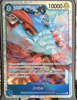 Bandai Jinbe OP14-049 SR Holo Character Card One Piece CCG Super Rare English - Image 1