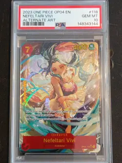 2023 One Piece Nefeltari Vivi PSA 10 Alternate Art Op-04 118 - Image 1
