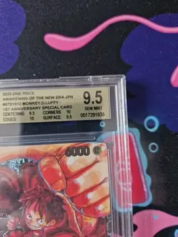 BGS 9.5 Monkey.D.Luffy ST01-012 Alternate Art 1st Anniversary Japanese - Image 3