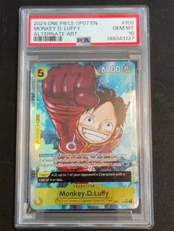 2024 One Piece Monkey D. Luffy Alternate Art PSA 10 Op-07 109 - Image 1