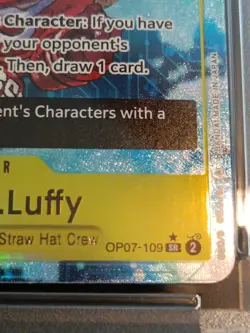 2024 One Piece Monkey D. Luffy Alternate Art PSA 10 Op-07 109 - Image 2