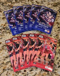 5 x One Piece EB-03 Heroines Edition & 5 x OP14-EB04 Azure Sea's Seven Boosters - Image 1