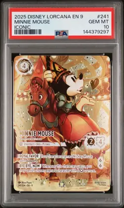 2025 DISNEY LORCANA EN 9-FABLED ICONIC MINNIE MOUSE SWEETHEART PRINCESS PSA 10 - Image 1