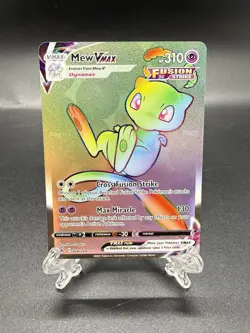 Mew VMAX 268/264 Fusion Strike Full Art Rainbow Secret Rare Holo Pokemon Card NM - Image 1