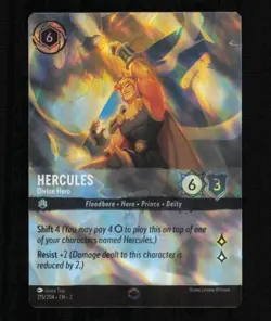 Disney Lorcana Card Hercules Divine Hero 215/204 ROTF 2 Enchanted Foil NM - Image 1