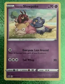 Pokemon trading card Galarian Slowpoke SWSH126 Black Star Promo Holo - Image 1