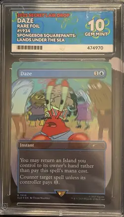 Ace 10 MTG Daze #1934 Rare Foil Secret Lair Drop Series SpongeBob - Image 1