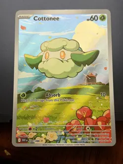 Pokemon Card TCG: Cottonee 090/086 Illustration Rare IR Full Art White Flare NM - Image 1