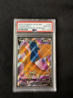 Pokemon Charizard V Champion's Path ETB Full Art Promo SWSH050 PSA 10 Gem Mint - Image 1