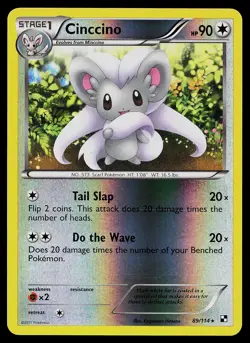 Pokemon Card - Cinccino Black and White 89/114 Reverse Holo - Image 1