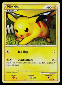 Pokemon Card - Pikachu HeartGold SoulSilver 78/123 Common - Image 1