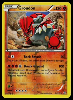 Pokemon Card - Groudon XY - Primal Clash 84/160 Rare Reverse Holo - Image 1