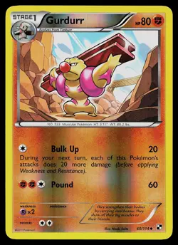 Pokemon Card - Gurdurr Black and White 60/114 Uncommon Reverse Holo - Image 1