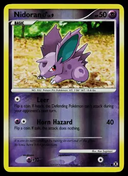 Pokemon Card - Nidoran M Rising Rivals 72/111 Common Reverse Holo - Image 1