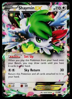Pokemon Card - Shaymin EX Roaring Skies 77/108 Holo Rare EX 2015 - Image 1
