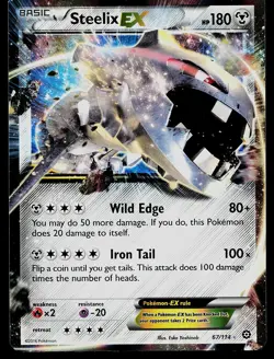Pokemon Card - Steelix EX Steam Siege 67/114 Holo EX Rare - Image 1