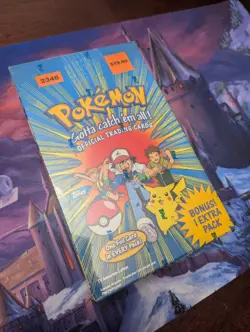 1999 Pokemon Official Trading Cards by TOPPS Blue Label 2348 Small Tears In Seal - Image 1