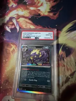 Pokemon TCG MEP Promo Toxtricity Prerelease Staff #017 Holo PSA 10 EN - Image 1