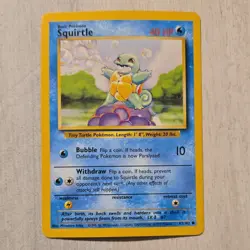 Pokemon TCG Squirtle 063/102 Base Set Common Basic Regular 1999 English Card - Image 1