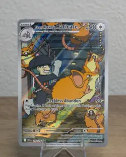 Pokemon Team Rocket's Raticate 202/182 Sv10: Destined Rivals Illustration Rare - Image 1