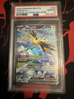 Pokemon Zapdos ex 151 MEW EN Special Illustration Rare #202 PSA 10 Gem Mint - Image 1