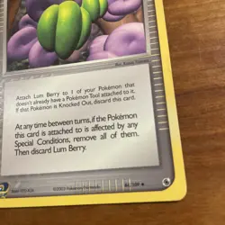 Pokemon Card Trainer Lum Berry 84/109 EX Ruby & Sapphire Uncommon Vintage MINT - Image 2