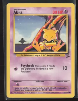 Abra 65/130 Common Base Set 2 Pokemon Lightly Played - Image 1