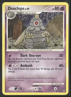 Dusclops 34/100 Uncommon Stormfront Pokemon Moderately Played - Image 1