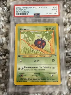 2002 Pokemon Neo Destiny 90 Venonat 1st Edition PSA 9 WoTC - Image 1