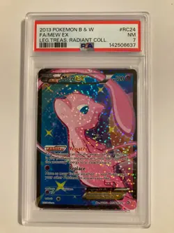 2013 Pokemon B & W Mew EX Leg Treas Radiant Collection PSA 7 - Image 1