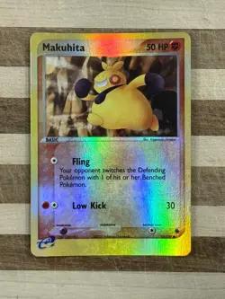 2003 Pokemon TCG Ruby & Sapphire Makuhita Reverse Holo E Reader Card 57/109 - Image 1