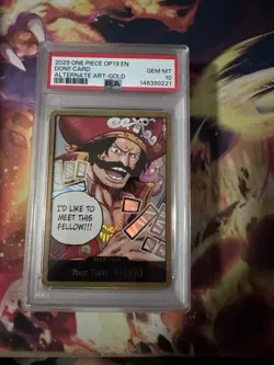 One Piece CCG Gol.D.Roger Gold DON!! Card OP13-016 PSA 10 EN - Image 1